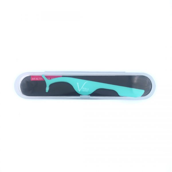 false eyelash tweezers mint green in packaging case